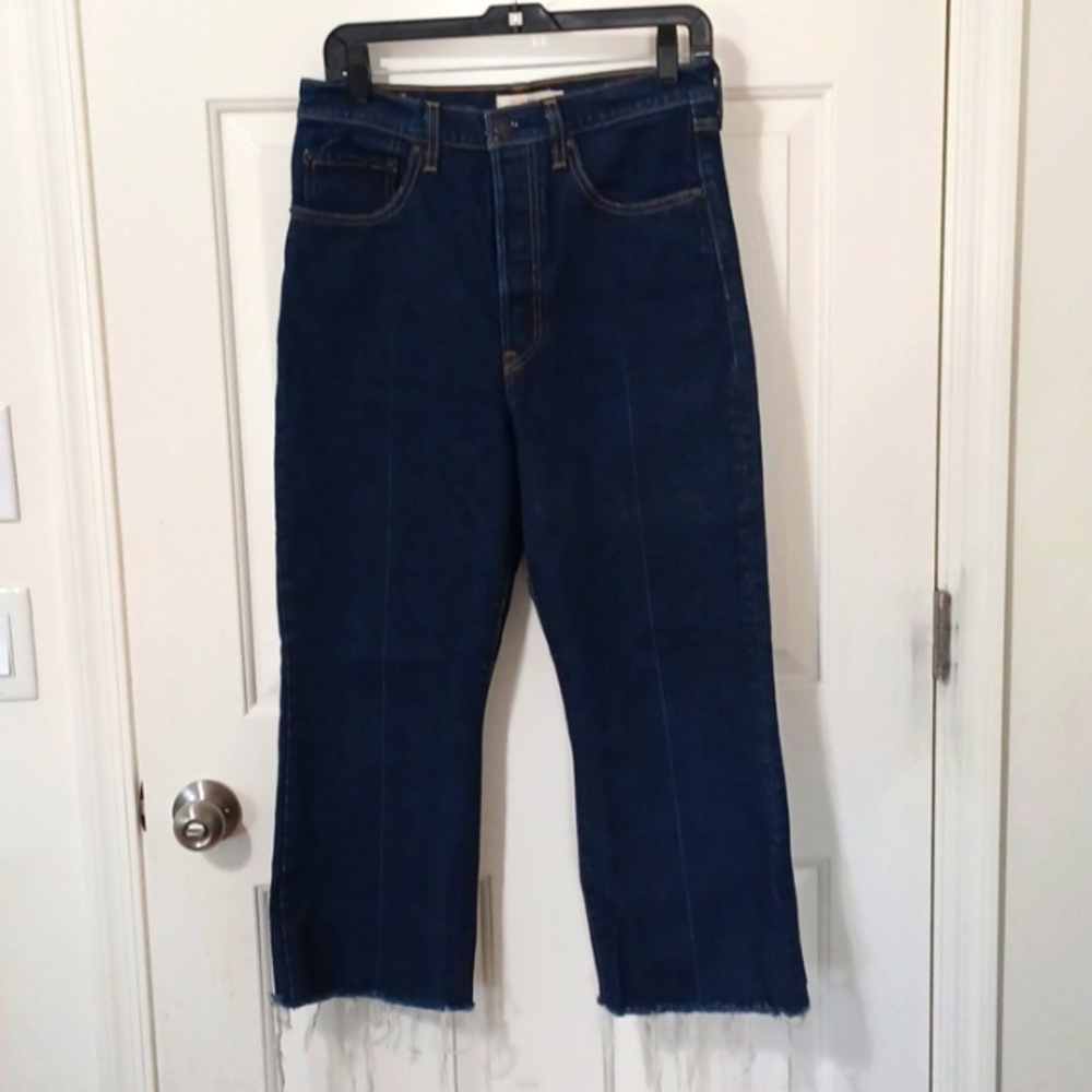 Levi's ribcage boot with frayed bottom